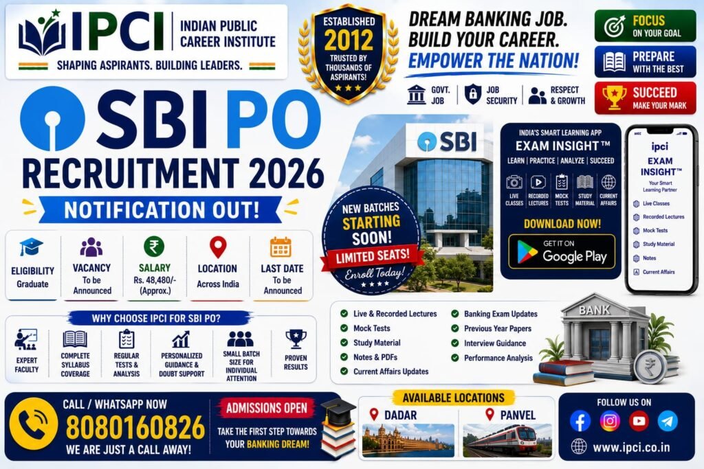 SBI PO Recruitment 2026 Notification Out for 1500 Vacancies – Apply Online, Eligibility, Exam Pattern, Salary & Complete Details