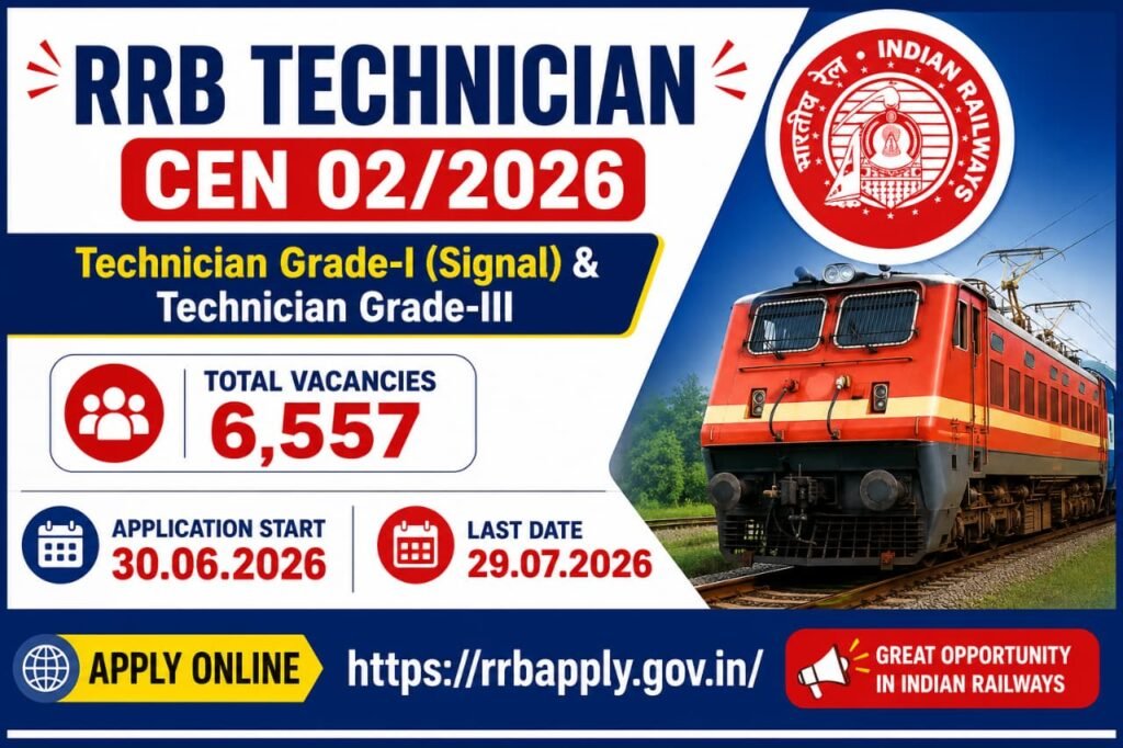 RRB Technician Recruitment 2026 Notification Out – Apply Online for 6,557 Posts