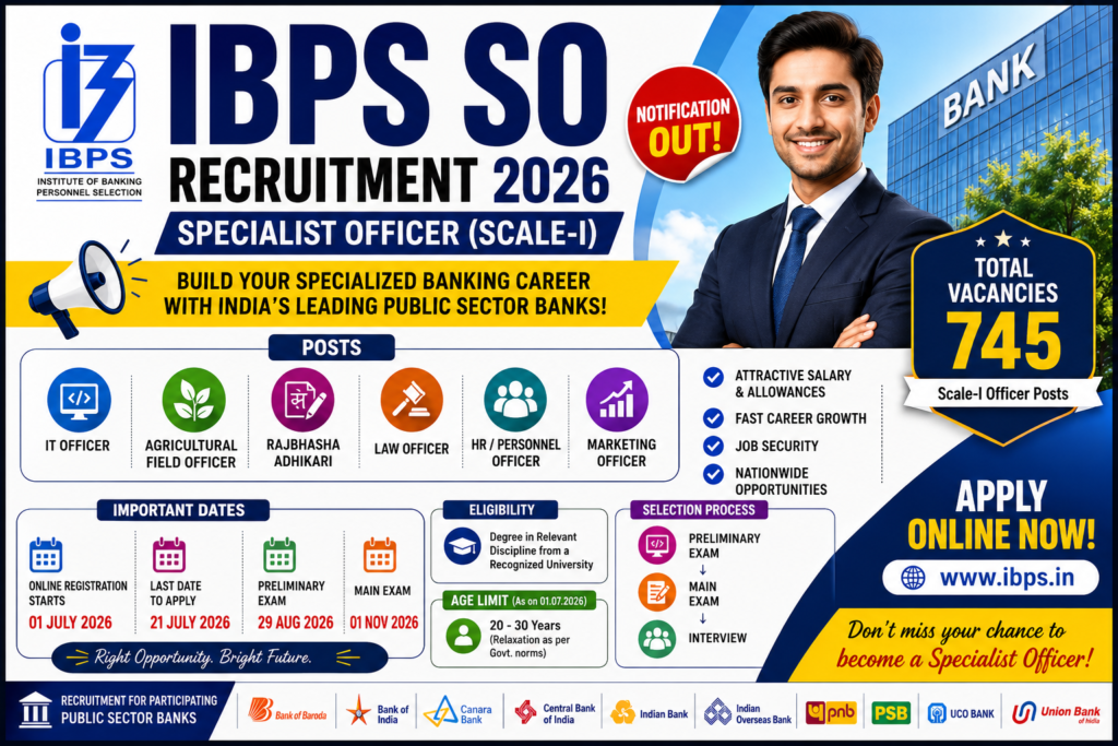 IBPS SO Recruitment 2026 Notification Out – Apply Online for 745 Specialist Officer Posts