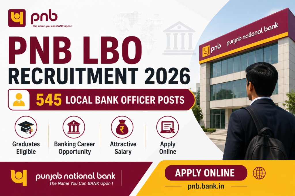 PNB LBO Recruitment 2026 Notification Out for 545 Local Bank Officer Posts | Apply Online